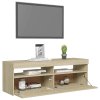 vidaXL TV skrinka s LED svetlami dub sonoma 120x35x40 cm