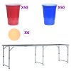 vidaXL Skladací stôl na beer pong s pohármi a loptičkami 240 cm