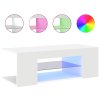 vidaXL TV skrinka s LED svetlami biela 90x39x30 cm