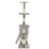 vidaXL Škrabadlo pre mačky so sisalovými stĺpikmi 138 cm sivé