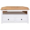 vidaXL Rohová TV skrinka biela 93x49x49 cm borovicový masív Panama Range