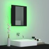 vidaXL LED kúpeľňová zrkadlová skrinka čierna 40x12x45 cm akryl