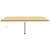 vidaXL Automatická markíza, LED a senzor vetra 500x300 cm, žltá/biela