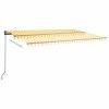vidaXL Automatická markíza, LED a senzor vetra 500x300 cm, žltá/biela