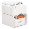 vidaXL Integrované kempingové WC biele 24+17 l HDPE a PP