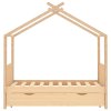 vidaXL Detský posteľný rám so zásuvkou 80x160 cm masívna borovica