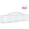 vidaXL Oblúkový gabionový kôš 12 ks 200x30x40/60 cm pozinkované železo