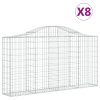 vidaXL Oblúkové gabiónové koše 8ks 200x30x100/120cm pozinkované železo