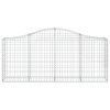 vidaXL Oblúkové gabionové koše 9 ks 200x30x80/100cm pozinkované železo