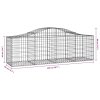 vidaXL Oblúkový gabionový kôš 9 ks 200x50x60/80 cm pozinkované železo