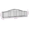 vidaXL Oblúkový gabionový kôš 10 ks 200x50x40/60 cm pozinkované železo