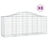 vidaXL Oblúkové gabionové koše 8 cm 200x50x80/100cm pozinkované železo