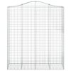 vidaXL Oblúkový gabionový kôš 4 ks 200x50x220/240cm pozinkované železo