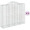vidaXL Oblúkové gabiónové koše 5ks 200x50x160/180cm pozinkované železo