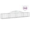 vidaXL Oblúkový gabiónový kôš 10 ks 300x30x40/60 cm pozinkované železo