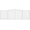 vidaXL Oblúkové gabionové koše 8 ks 400x30x120/140 cm pozink. železo