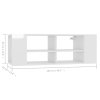 vidaXL Nástenná TV skrinka, lesklá biela 102x35x35cm, kompozitné drevo