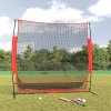 vidaXL Prenosná baseballová sieť čiernočervená 215x107x216cm polyester