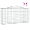 vidaXL Oblúkové gabiónové koše 7ks 200x50x100/120cm pozinkované železo