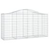 vidaXL Oblúkové gabiónové koše 7ks 200x50x100/120cm pozinkované železo