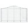 vidaXL Oblúkové gabiónové koše 7ks 200x50x100/120cm pozinkované železo