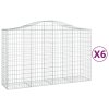 vidaXL Oblúkové gabionové koše 6 ks 200x50x120/140 cm pozink. železo