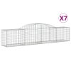 vidaXL Oblúkový gabionový kôš 7 ks 300x50x60/80 cm pozinkované železo
