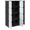 vidaXL Modulárna skrinka s 9 priečinkami 109x36,5x143 cm, čierna biela