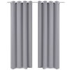 2 ks sivé blackout závesy s kovovými krúžkami, 135 x 245 cm