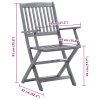 vidaXL Skladacie vonkajšie stoličky 8 ks s podložkami akáciový masív