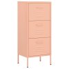 vidaXL Úložná skrinka ružová 42,5x35x101,5 cm oceľ