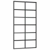 vidaXL Posuvné dvere s kovaním ESG sklo a hliník 102x205 cm