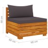 vidaXL 4-dielna záhradná sedacia súprava s podložkami akáciový masív
