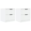 vidaXL Nočné stolíky 2 ks biele spracované drevo