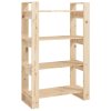 vidaXL Knižnica/deliaca stena 80x35x125 cm masívna borovica