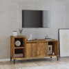 vidaXL TV skrinka dymový dub 100x35x55 cm spracované drevo
