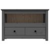 vidaXL TV skrinka sivá 79x35x52 cm masívna borovica