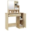 vidaXL Toaletný stolík so zrkadlom dub sonoma 86,5x35x136 cm