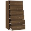 vidaXL Komoda so 6 zásuvkami hnedý dub 50x34x96 cm spracované drevo