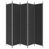 vidaXL 5-panelový paraván čierny 250x220 cm látkový