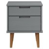 vidaXL Nočný stolík MOLDE, sivý 40x35x48 cm, borovicový masív