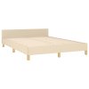 vidaXL Posteľ bez matraca krémová 140x190 cm látka