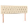 vidaXL Posteľný rám boxspring s matracom krémový 140x200 cm látka