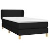 vidaXL Posteľný rám boxspring s matracom čierny 90x190 cm látka