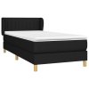 vidaXL Posteľný rám boxspring s matracom čierny 90x200 cm látka