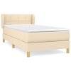 vidaXL Posteľný rám boxspring s matracom krémový 90x190 cm látka
