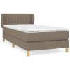 vidaXL Posteľný rám boxspring s matracom sivohnedý 90x190 cm látka