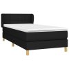 vidaXL Posteľný rám boxspring s matracom čierny 90x200 cm látka