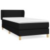 vidaXL Posteľný rám boxspring s matracom čierny 90x200 cm látka