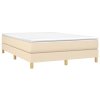 vidaXL Posteľný rám boxspring s matracom krémový 140x200 cm látka